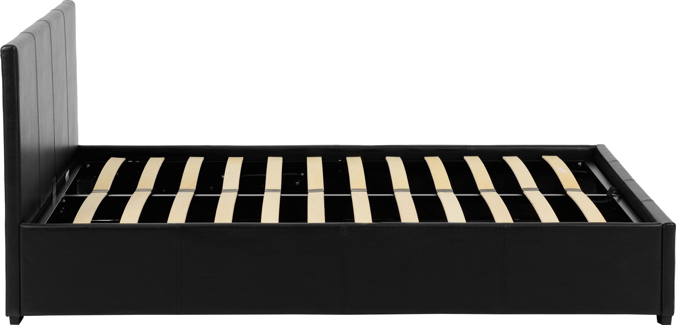 WAVERLEY 4'6" STORAGE BED - BLACK PU