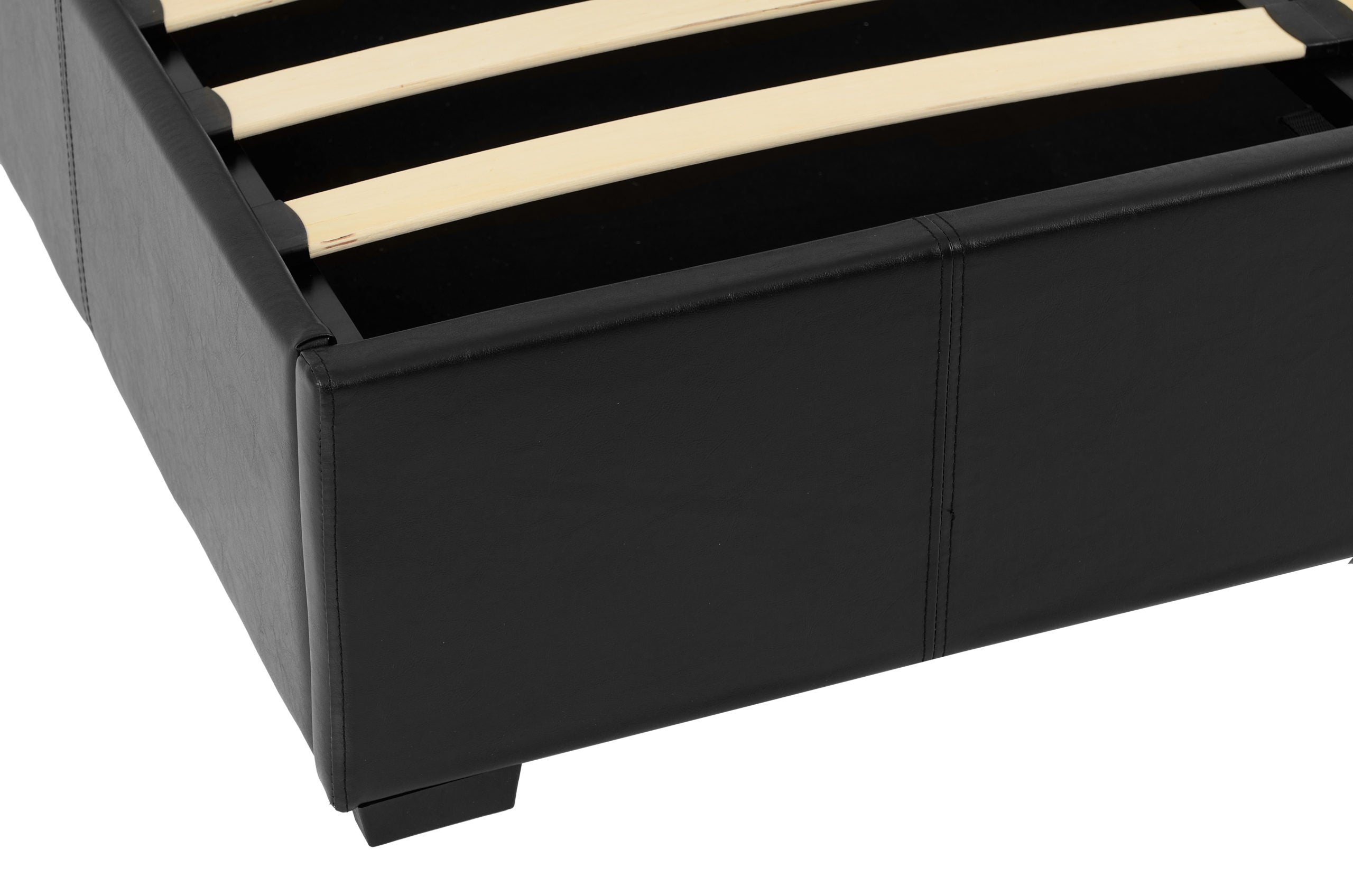 WAVERLEY 4'6" STORAGE BED - BLACK PU