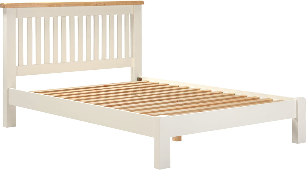 WINDSOR 4'6" LOW END BED - IVORY/OAK