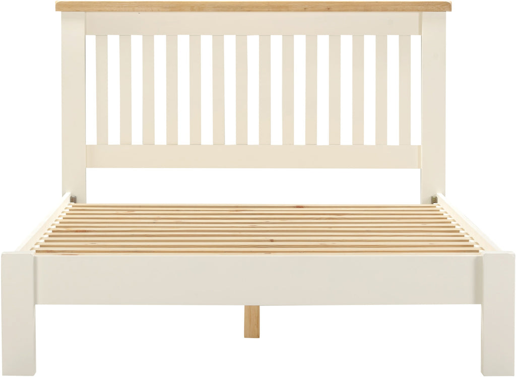 WINDSOR 4'6" LOW END BED - IVORY/OAK