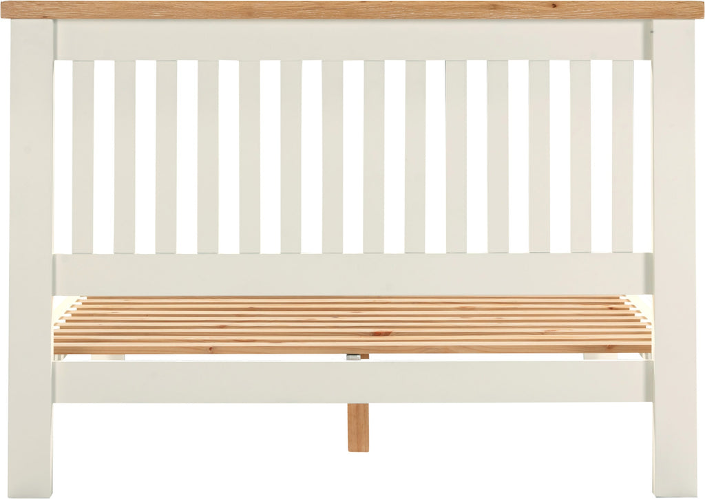 WINDSOR 4'6" LOW END BED - IVORY/OAK