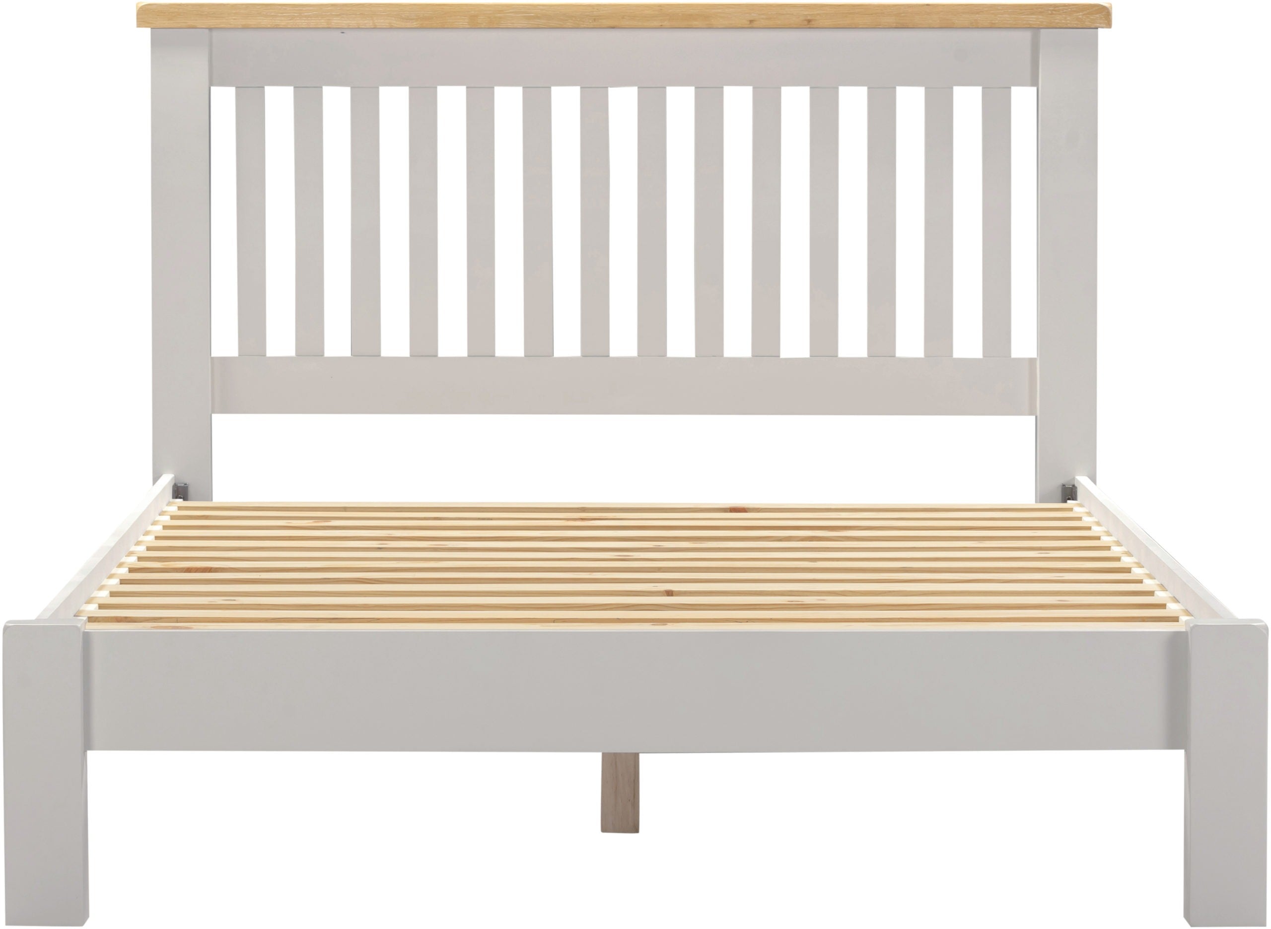 WINDSOR 4'6" LOW END BED - PEBBLE GREY/OAK