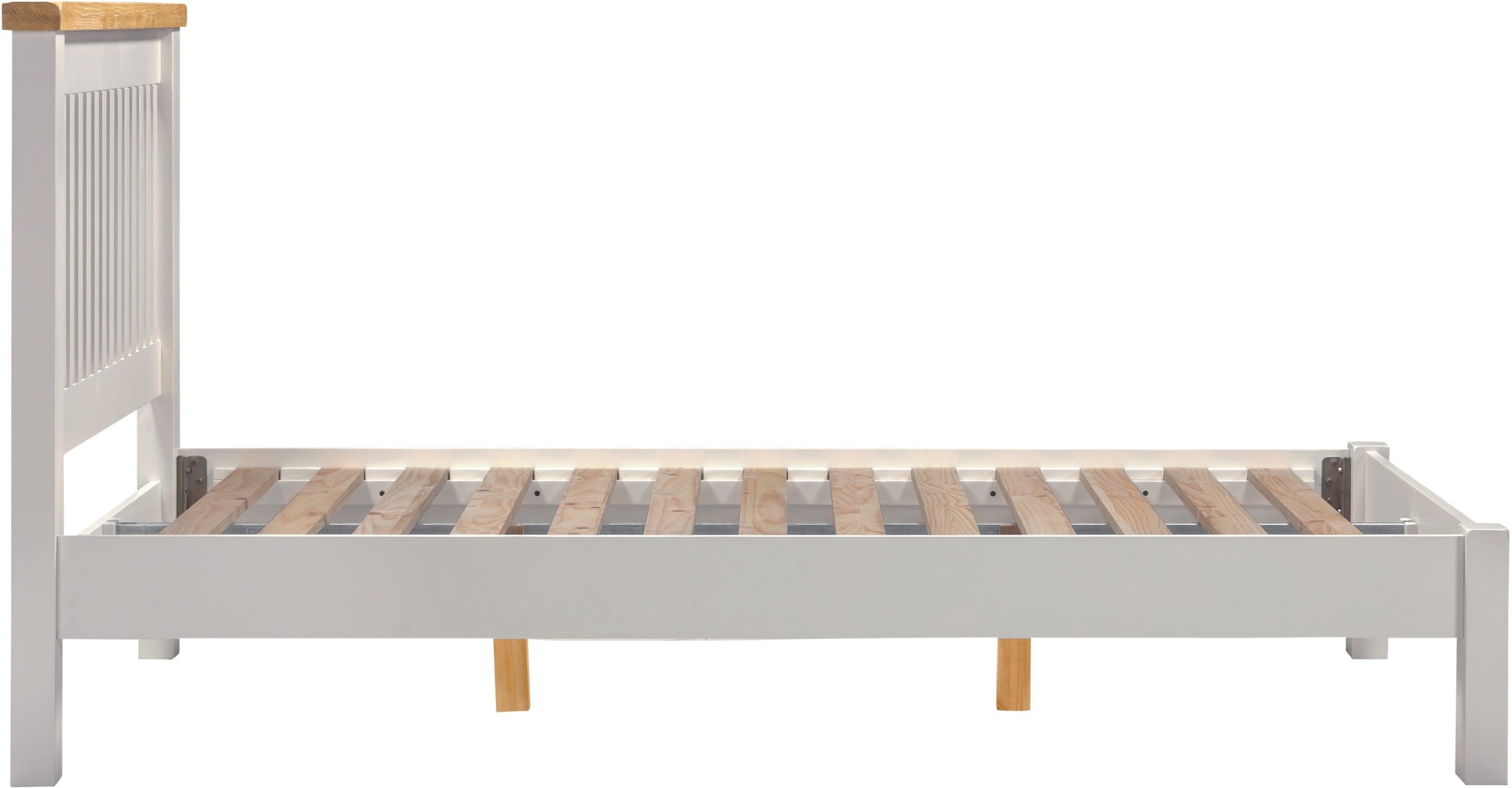 WINDSOR 4'6" LOW END BED - PEBBLE GREY/OAK