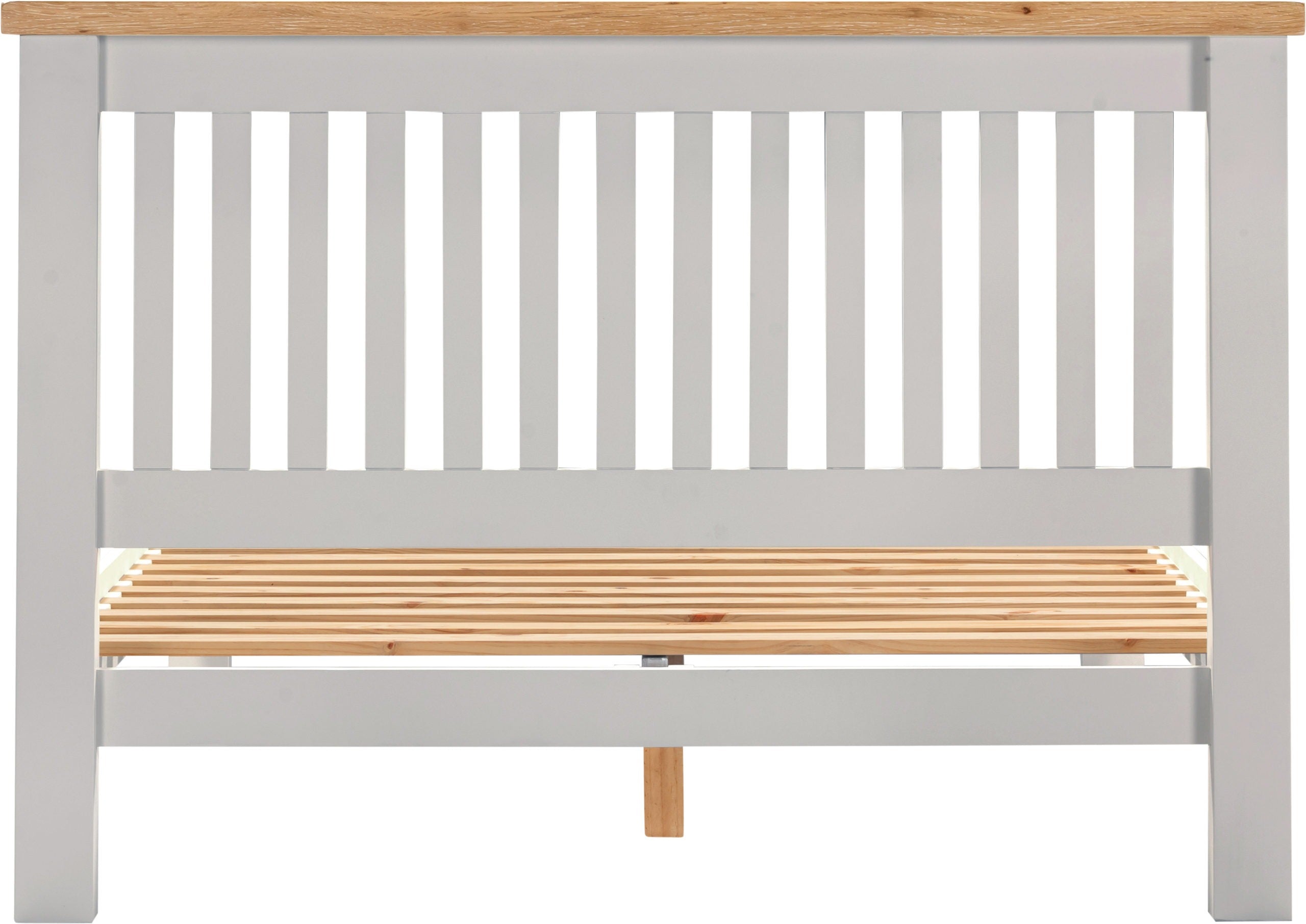 WINDSOR 4'6" LOW END BED - PEBBLE GREY/OAK