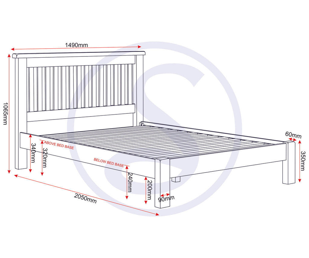 WINDSOR 4'6" LOW END BED - NATURAL OAK